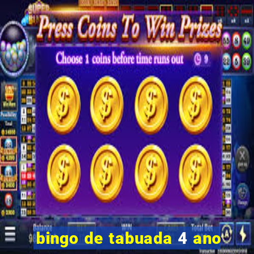 bingo de tabuada 4 ano